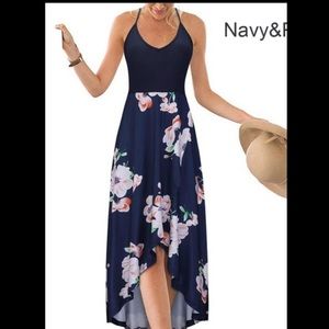 Navy Blue High low dress